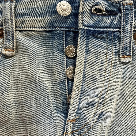 NWT Polo Ralph Lauren Midi Med Wash Cotton Distressed Denim Jean Skirt (25) - Picture 5 of 8